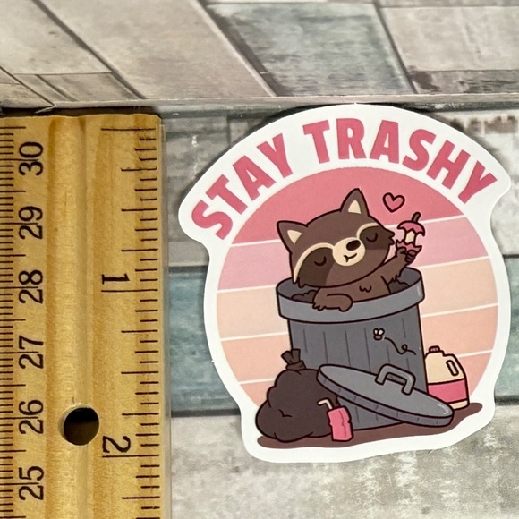🌀10/$10🌀 Cartoon Raccoon Reusable Waterproof Vinyl Sticker Decal - Picture 1 of 1